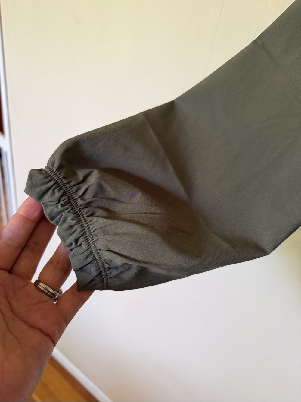 Olive Zip-Front Drawstring Activewear Jacket - Picture 4 of 6